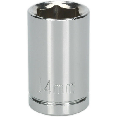 14mm Chrome Plated Drive SocketDurable High Grade Carbon Steel Tool For Professionals