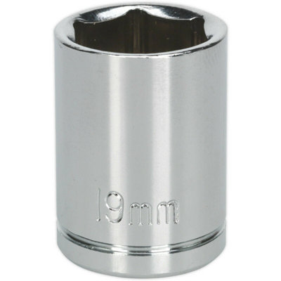 19mm Chrome Plated Drive SocketDurable High Grade Carbon Steel Tool For Professionals