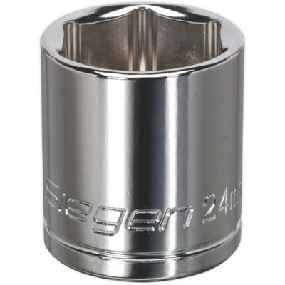 24mm Chrome Plated Drive SocketDurable 1/2 Inch Square Drive Tool