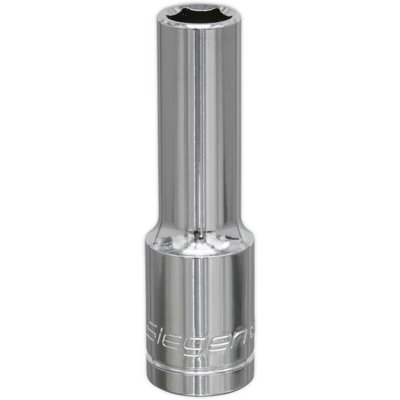B&Q 11Mm Chrome Plated Deep Drive Socket - Premium Quality Carbon Steel Tool For Professionals