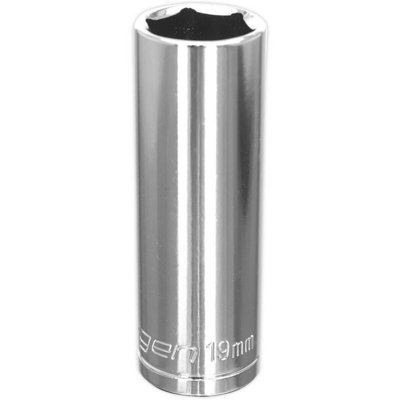 High-Quality 19mm Chrome Plated Deep Drive Socket1/2 Inch Square Drive
