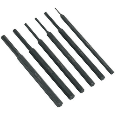 B&Q 6 Piece Parallel Pin Punch Set - Hardened & Tempered - Corrosion Resistant