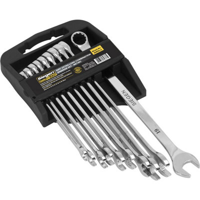 Loops Unisex Multicolor 10Pc Extra Long Combination Hand Spanner Set - Metric 12 Point Slim Handle Ring Size 10 - Image 3