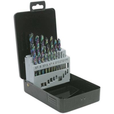 19 Piece Hss Drill Bit SetPrecision Edge Ground 1mm To 10mm For Hand And Pillar Drills