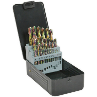 Comprehensive 25 Piece Hss Drill Bit Set1mm To 13mm For Hand And Pillar Drills