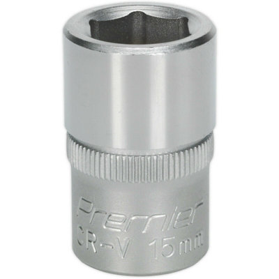 15mm Chrome Vanadium Steel Drive SocketDurable 1/2 Inch Wrench Tool