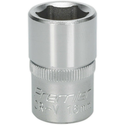 16mm Chrome Vanadium Steel Drive Socket1/2 Inch Square Drive Wrench from B&Q