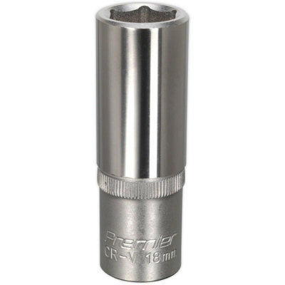 18mm Deep Drive Steel SocketDurable Chrome Vanadium For Professional Use from B&Q