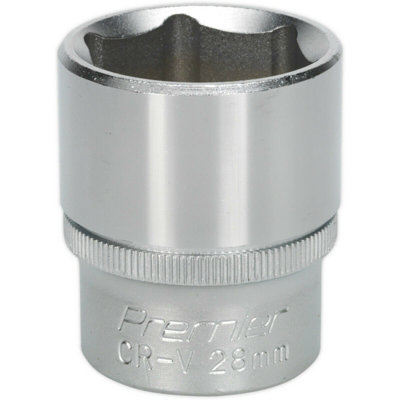 28mm Chrome Vanadium Steel Drive SocketDurable 1/2 Inch Wrench Socket