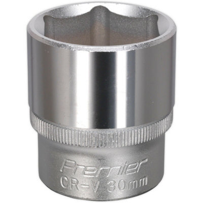 30mm Chrome Vanadium Steel Drive Socket1/2" Square Drive Wrench Tool from B&Q