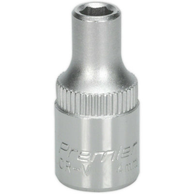 4mm Chrome Vanadium Forged Steel Drive Socket1/4 Inch Square Drive from B&Q