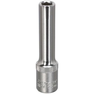 5.5mm Forged Steel Deep Drive Socket With Chrome Vanadium Finish from B&Q