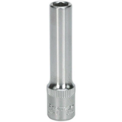 Durable 6mm Forged Steel Deep Drive Socket1/4 Inch Chrome Vanadium Tool For Professionals from B&Q