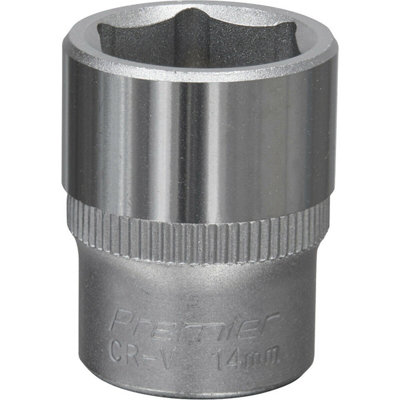 14mm Chrome Vanadium Drive SocketDurable 1/4" Square Drive Tool For Professionals from B&Q