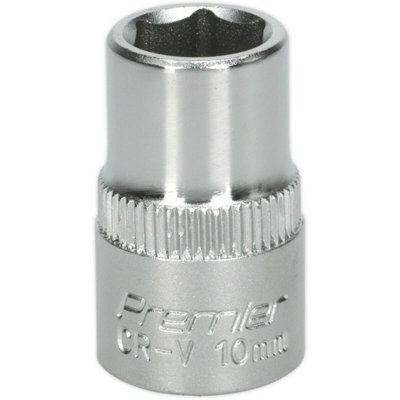 Loops Unisex Metallics 10Mm Forged Steel Drive Socket - 3/8" Square Drive - Chrome Vanadium Socket In - Image 3