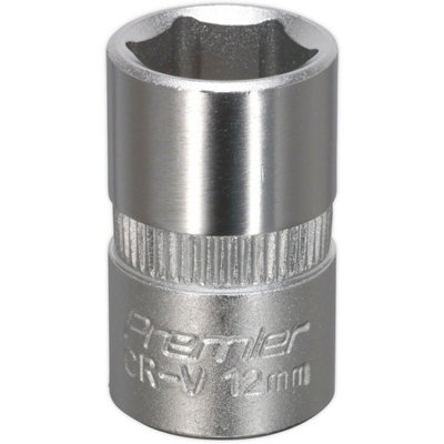 12mm Chrome Vanadium Forged Steel Drive Socket3/8" Square Drive Tool from B&Q