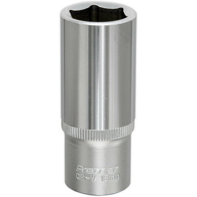18mm Deep Drive SocketChrome Vanadium Forged Steel3/8" Square Drive from B&Q