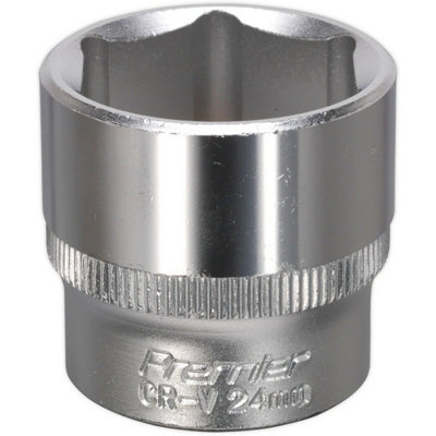 Premium 24mm Forged Steel Drive Socket3/8" Square Drive With Enhanced Grip