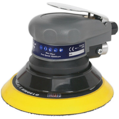 B&Q 150Mm Air Palm Sander 5Mm Orbital - 1/4" Bsp - Variable Speed Hook & Loop Pad Size 1