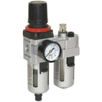 High-Performance Air Supply Filter Regulator Lubricator With 3/8" Bsp Inlet55 Cfm Max Airflow from B&Q