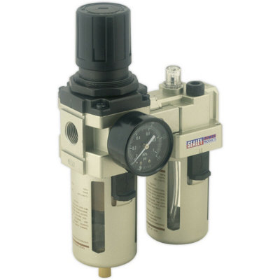 High-Performance Workshop Air Supply Filter Regulator And Lubricator1/2" Bsp 105Cfm Max Airflow from B&Q