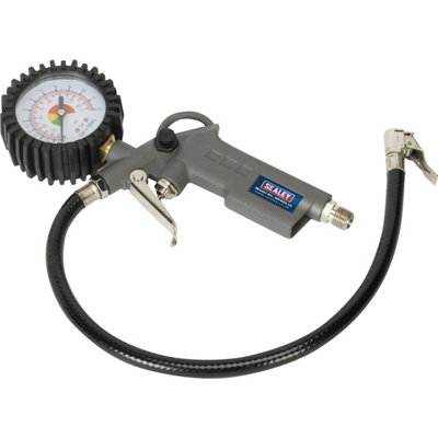 Professional Tyre Air Inflator With Dial Gauge And Clip-On Connector For Accurate Inflation from B&Q