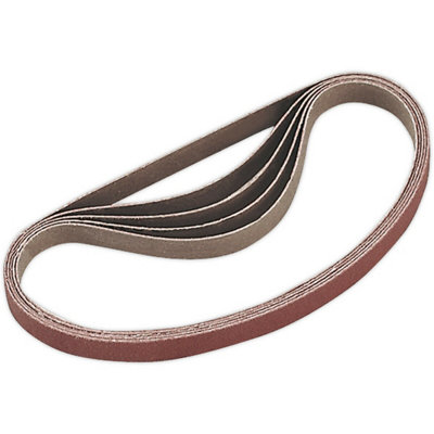 5 Pack10mm X 330mm Sanding Belts120 Grit Aluminium Oxide Slim Detail Loop from B&Q