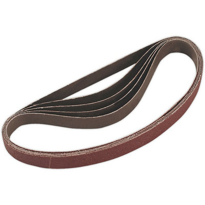  - 5 Pack Of 20mm X 520mm Sanding Belts60 Grit Aluminium Oxide For Precision Sanding