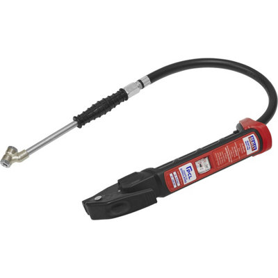 High-Performance Anodised Tyre Inflator With Twin Push-On Connector And 240mm Reach