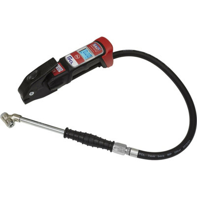 Professional Anodised Tyre Inflator With Long Reach Arm And Twin Push-On Connector