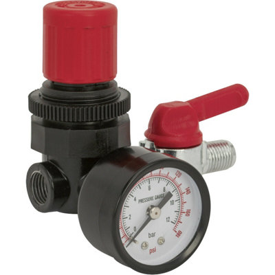  - Premium Heavy Duty Air Regulator With Airflow Control Knob1/4" Bsp Female To Male Connection