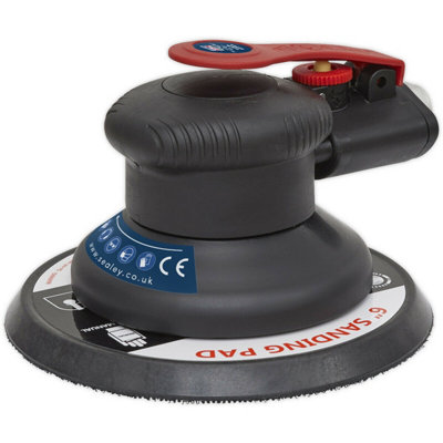 B&Q Pro 150Mm Air Palm Sander 5Mm Orbital - 1/4" Bsp Variable Speed Hook & Loop Pad