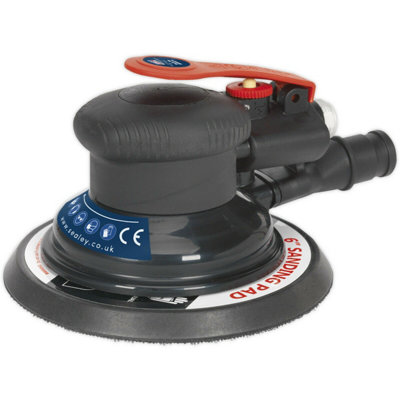 B&Q Pro 150Mm Air Palm Sander 5Mm Orbital - 1/4" Bsp - Dust Free Hook & Loop Pad