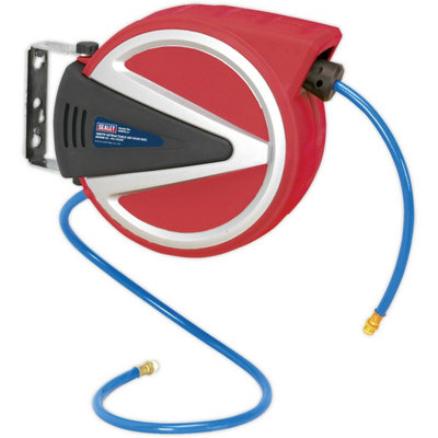 Durable 10M Retractable Pu Air Hose Reel With 1/4" Bsp Inlet And Double Braided 8mm Hose from B&Q