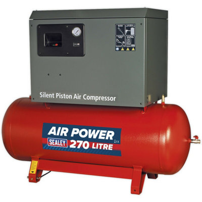 270 Litre Low Noise Belt Drive Air Compressor2 Stage Pump System 5.5Hp Motor from B&Q