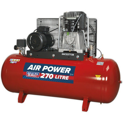 270 Litre Heavy-Duty 3-Phase Air Compressor With 7.5Hp Motor And 2-Stage Pump System from B&Q