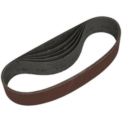 5 Pack Of 50mm X 686mm Sanding Belts60 Grit Aluminium Oxide Loop For All Sanders from B&Q
