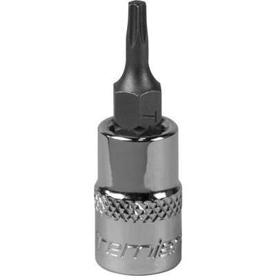 B&Q Premium T10 Trx Star Socket Bit - 1/4" Drive With Knurled Grip For Enhanced Control