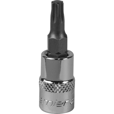 B&Q Premium T27 Trx Star Socket Bit - 1/4 Inch Drive With S2 Steel And Knurled Grip