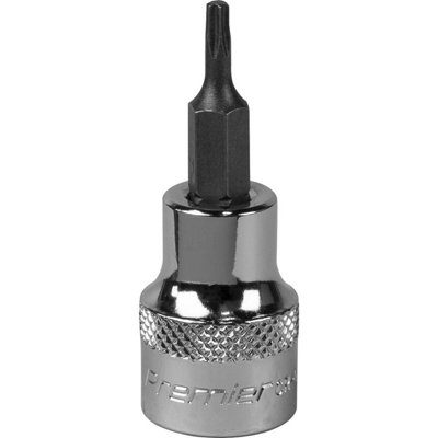 B&Q Premium T10 Trx Star Socket Bit - 3/8" Drive With Knurled Grip