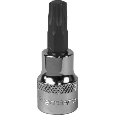 B&Q Premium T45 Trx Star Socket Bit - 3/8" Drive With Knurled Grip For Enhanced Control