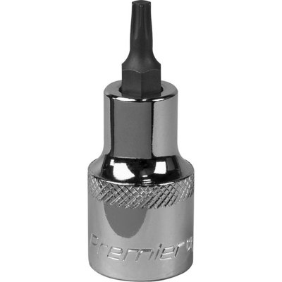 B&Q Premium T25 Trx Star Socket Bit - 1/2" Drive With Knurled Grip For Enhanced Control