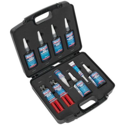 10 Piece Adhesive & Sealant Engineers KitGasket Gluesepoxy Studlock Nutlock from B&Q