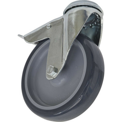 Durable 100mm Swivel Castor Wheel With Total Lock Brakes For Heavy Duty Use from B&Q