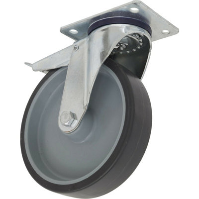 50mm Thermoplastic Swivel Castor Wheel With Total Lock And Hard Pp Core from B&Q