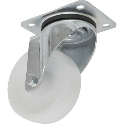 Durable 100mm Swivel Plate Castor Wheel With Non-Marking Polyamide Tread from B&Q