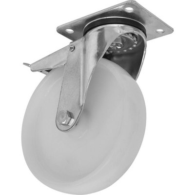  - 100mm Heavy Duty Nylon Castor Wheel With Total Lock Brake For Superior Stability