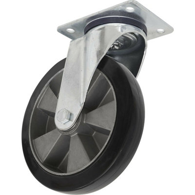 125mm Heavy Duty Swivel Castor Wheel With Rubber Tread And Aluminium Core from B&Q