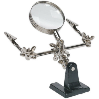  - Mini Robot Soldering Stand With 60mm Magnifier -Helping Hands Hobby Clips Holder
