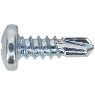 100 Pack Zinc Plated Self Drilling Phillips Pan Head Screws 4.2 X 13mm For Diy Projects from B&Q